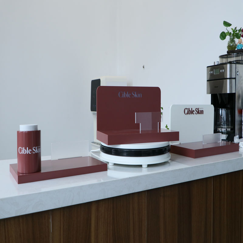 Retail Shop Cosmetic Clear Acrylic New Style Fashion Stand Banner Display Racks