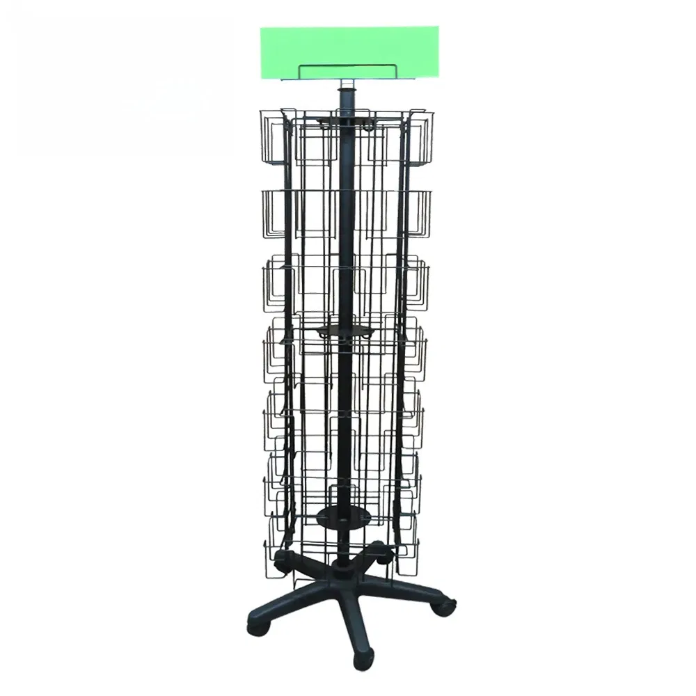 Fixture Display 4-Tier 18" Wire Display Rack Literature Brochure Magazine Stand Book Tabletop Rack Black