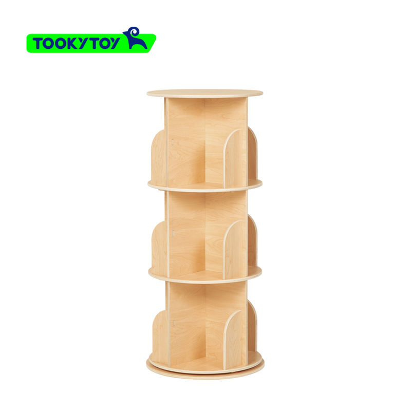 360-Degree Rotating Bookshelf Bookcase Space-Saving Children's Floor Storage Rack