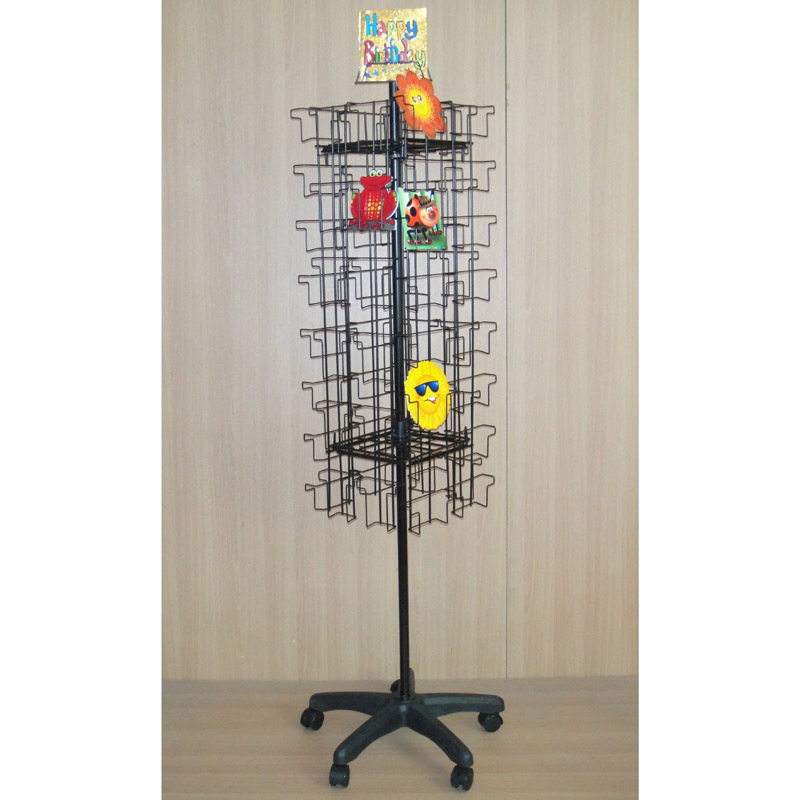 Floor Stand Wire Frame Pocket Metal Revolving Magazine Rack (PHC328)
