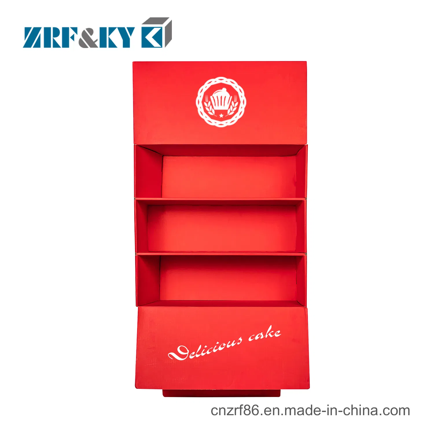 Custom Printed Advertising Color Corrugated Paper Food Display Stand Rack