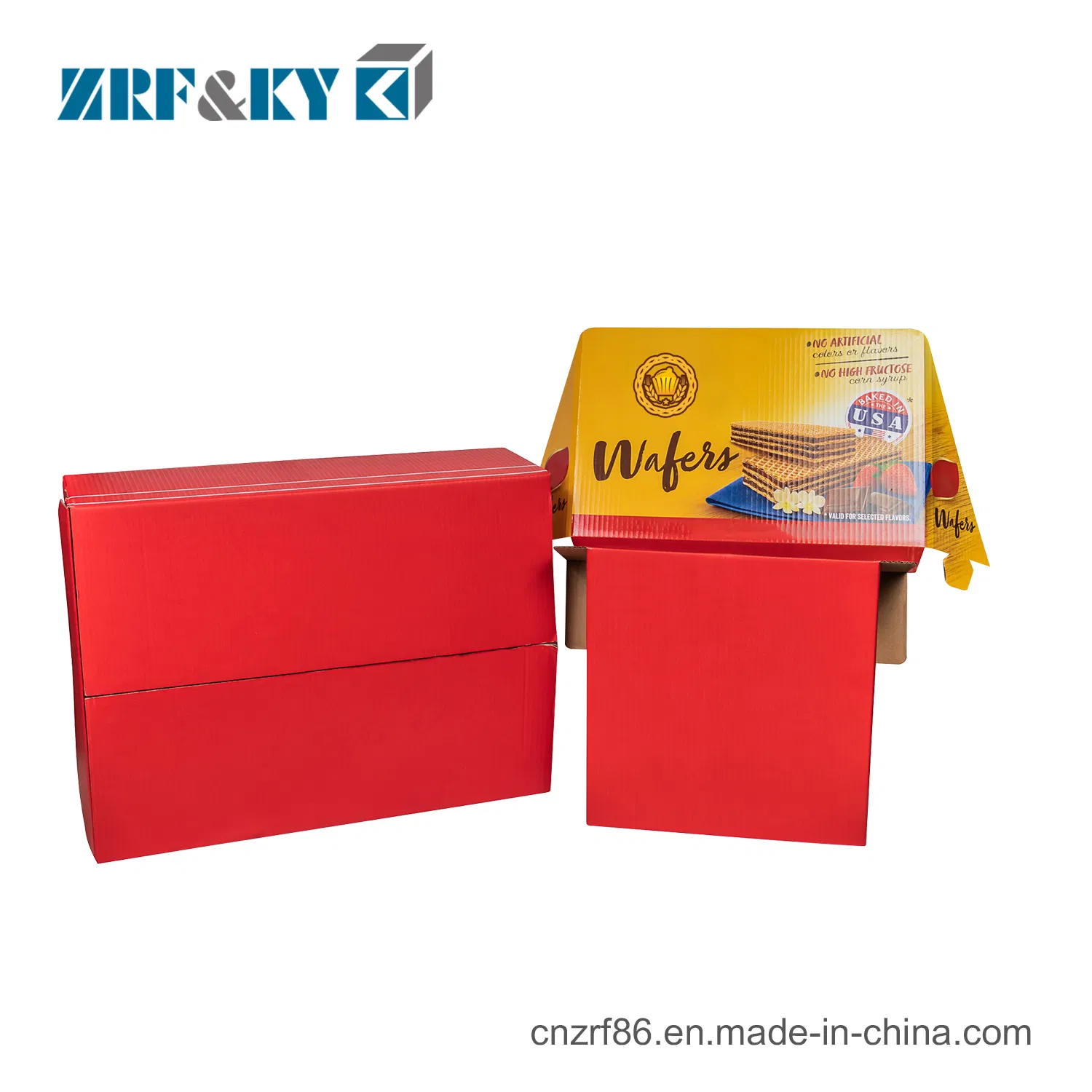 Custom Printed Advertising Color Corrugated Paper Food Display Stand Rack