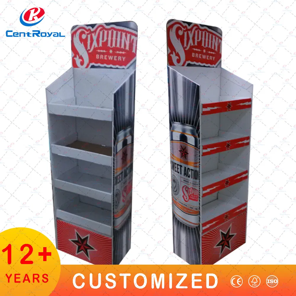Customized Freestanding Corrugated Cardboard Paper Stationery Pen Pencil Display Stand Rack