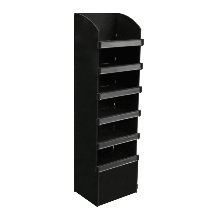 Luxury Black Floor Stand Store Shelves Hot Sale OEM Supermarket Custom POS Cardboard Retail Display Rack
