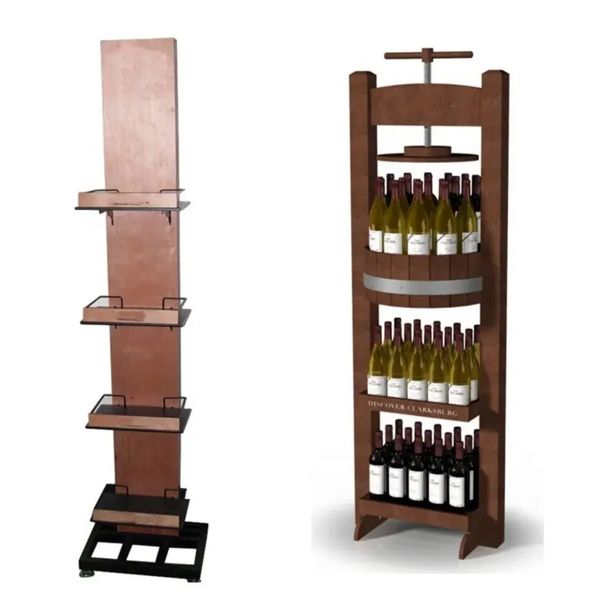 High Quality Cardboard Display Stand Retail Floor Display Stand Customized Beer Wine Water Bottle Display Rack