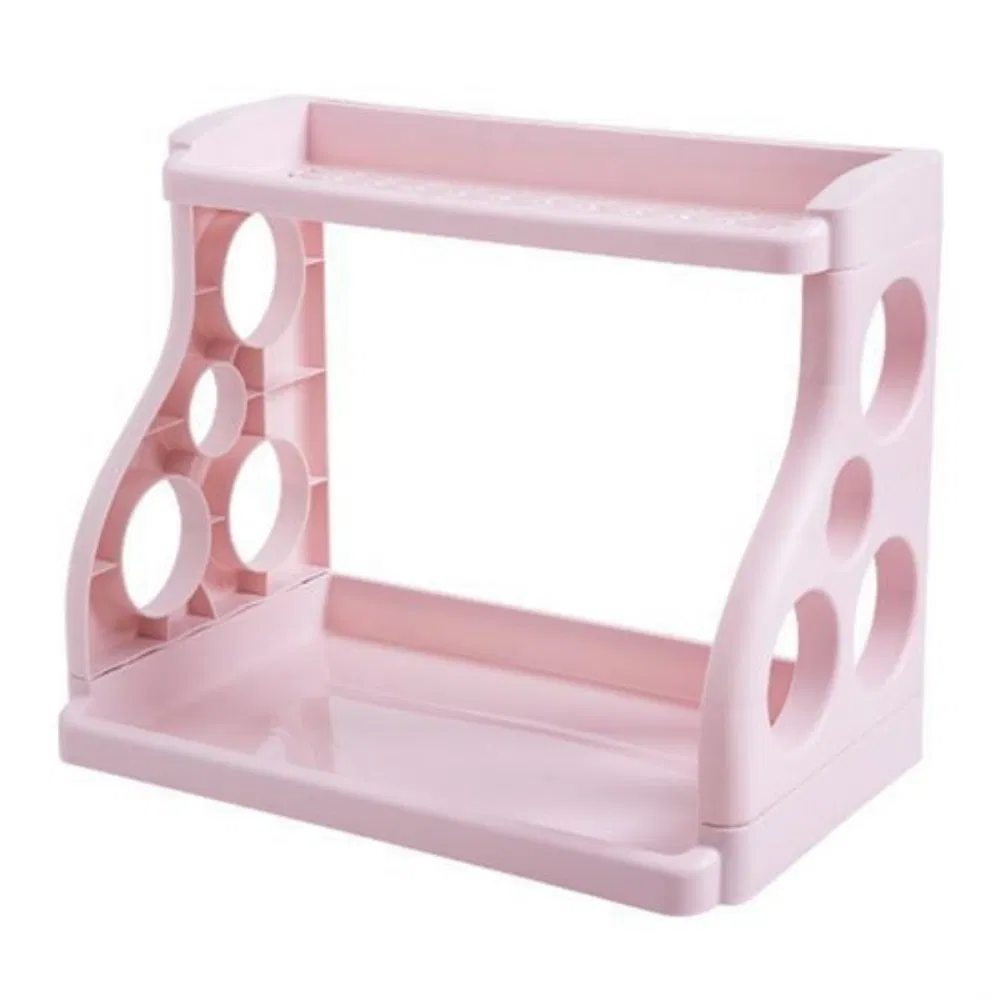 Double Layer Kitchen Shelf Seasoning Condiment and Dishes Rack Wbb29851
