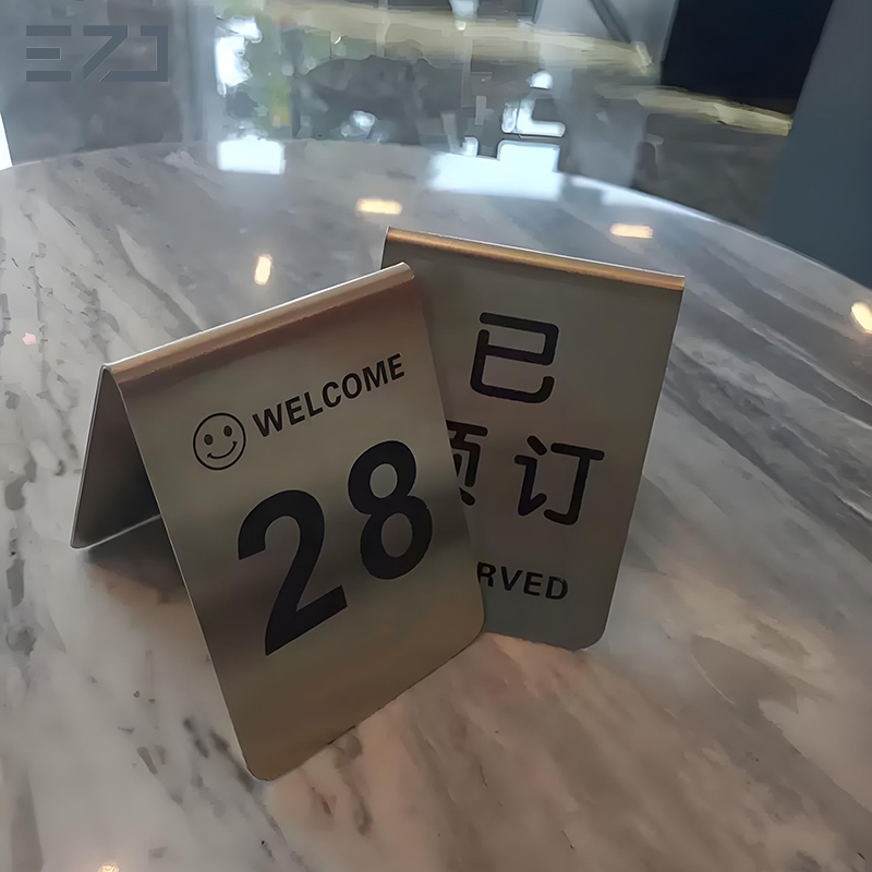Ezd Restaurant VIP Number Logo V Shape Acrylic Table Reserved Sign Holder