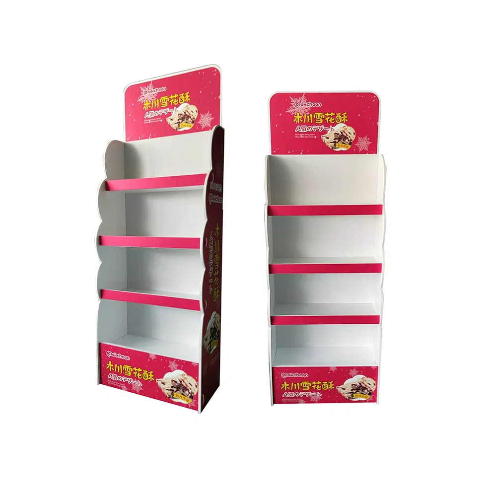 Retail Display Potato Chips Cardboard Floor Racks with Screen