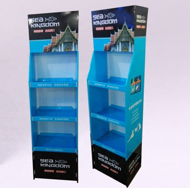 POS Cardboard Retail Display Stand OEM High Quality Pet Food Display Rack Factory Price Lokshun
