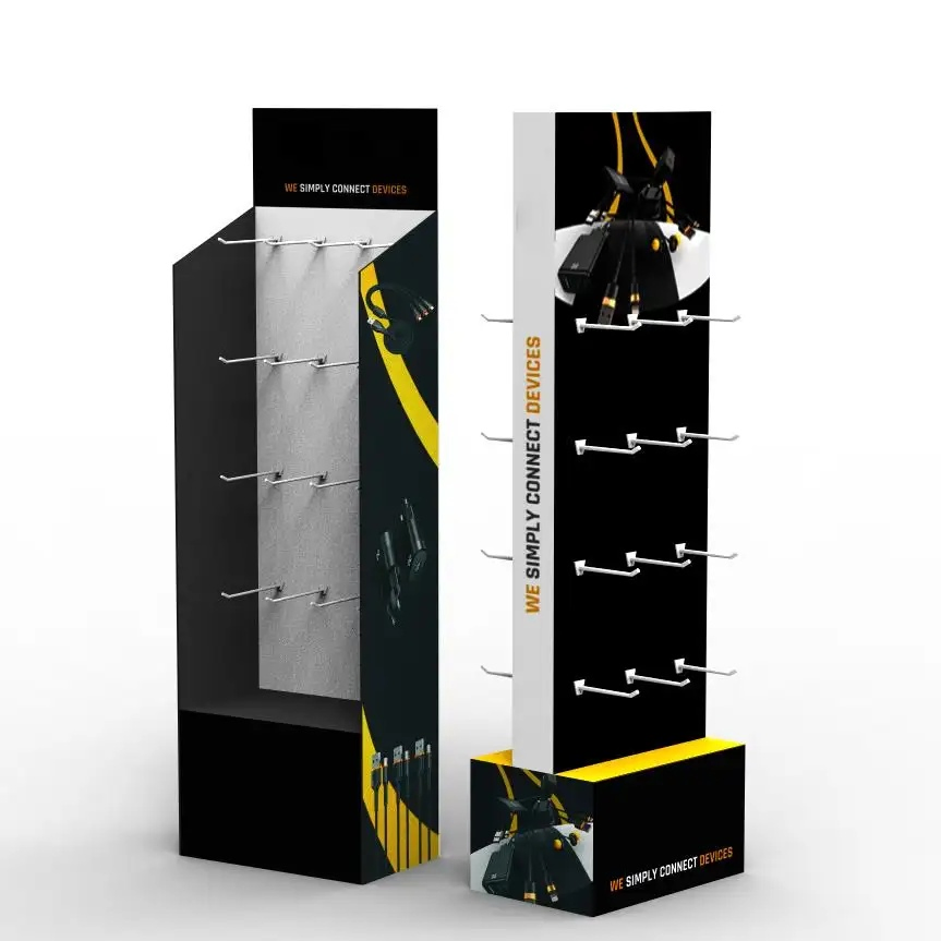 Custom Retail Storage Rack Hook PVC Carton Product Display Rack with Peg