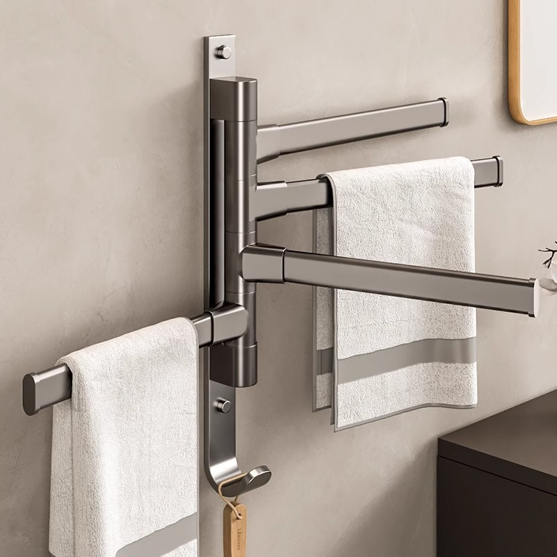 Stylish Free Rotating Towel Rack for Space-Saving Bathrooms