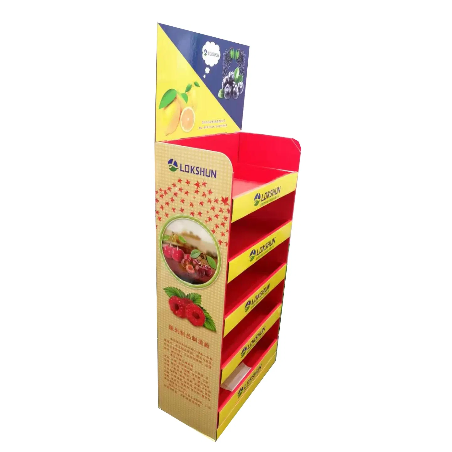 OEM POS Corrugated Cardboard Floor Display Shelves Pop up Paper Display Rack Retail Store Display