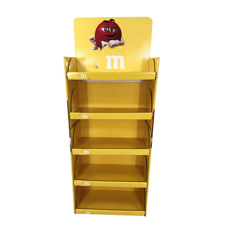 Custom Paper Display Stand Promotional Paper Shelf Leisure Food Rack
