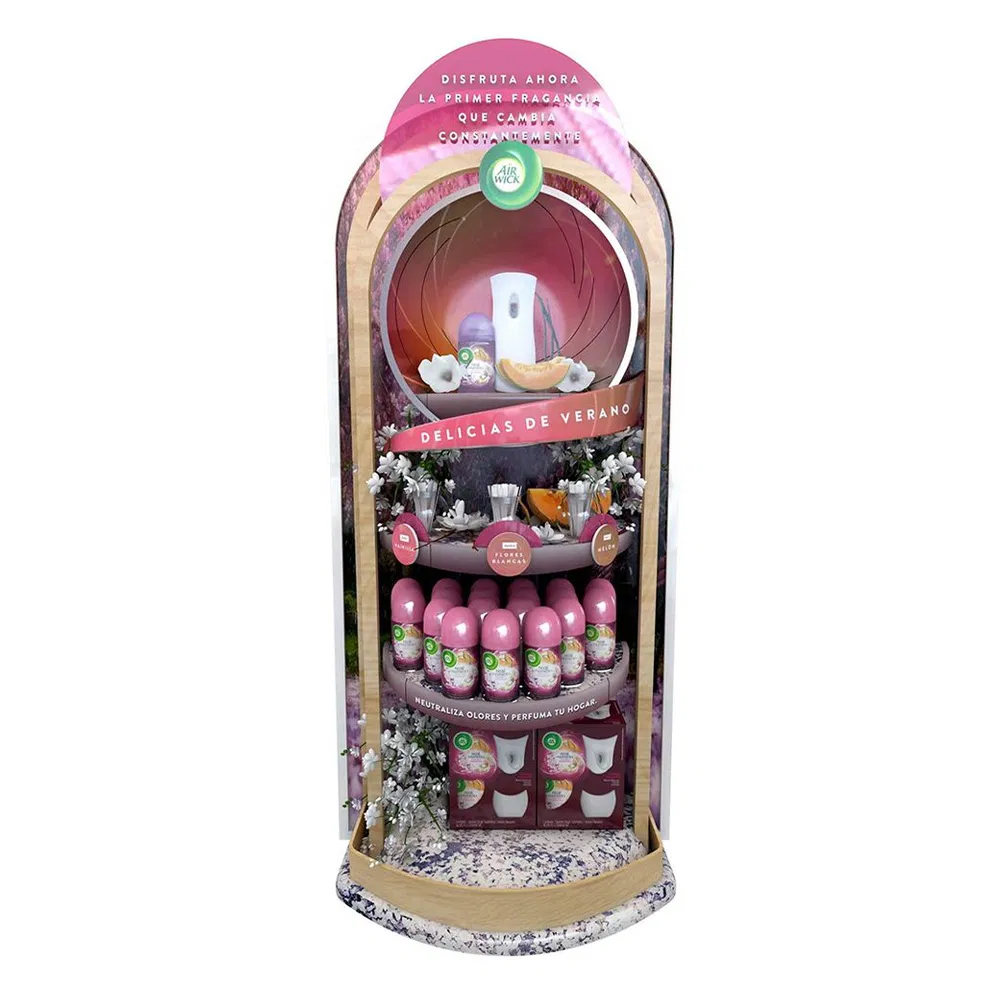 Elegant Cardboard Display Rack for Skincare and Beauty Products
