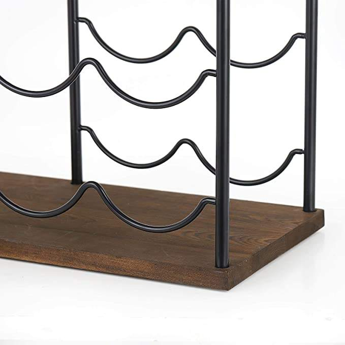 Custom Rack Free Standing Wood Metal Wine Rack Counter Top Wine Holder Rack
