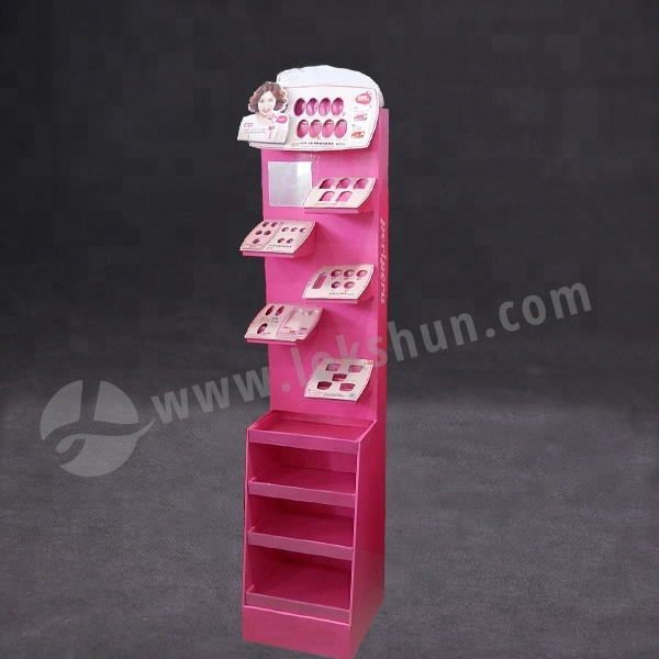 Custom Retail Pop Cardboard Beauty Display Stand Corrugated Paper Makup Cosmetic Display Rack
