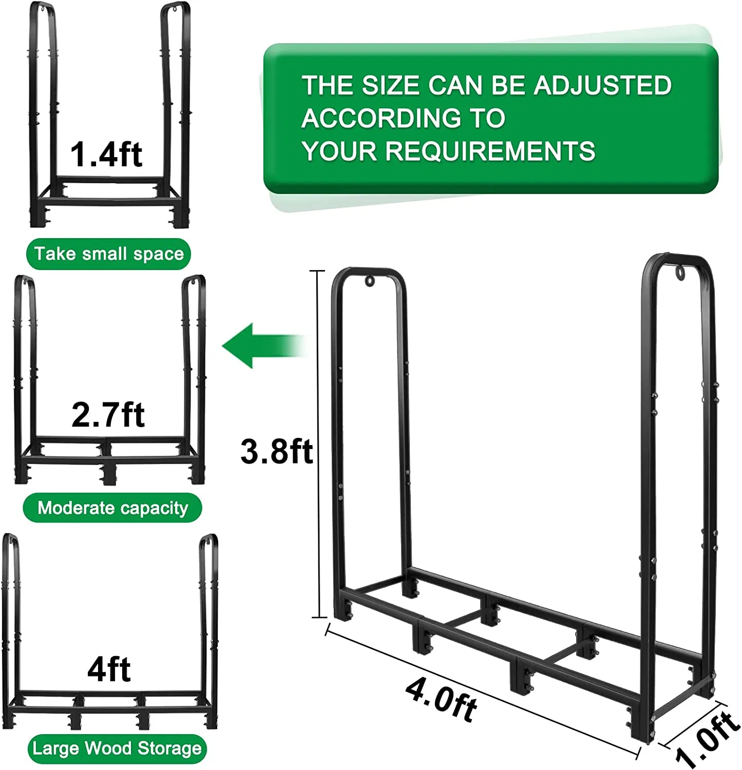 Heavy Duty Iron Customized Garden Accessories Carrier Log Firewood Holder Storage Rack