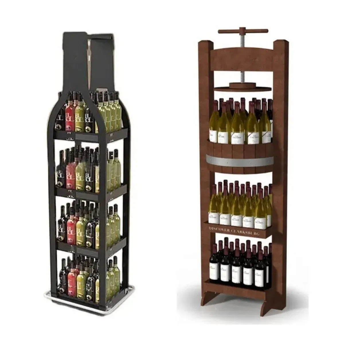 High Quality Cardboard Display Stand Retail Floor Display Stand Customized Beer Wine Water Bottle Display Rack