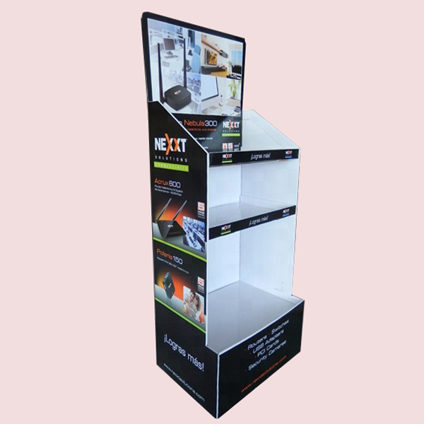 Custom Retail Printed Pop Cardboard Display Rack Corrugated Product Pop Cardboard Floor Display Stands Shelf