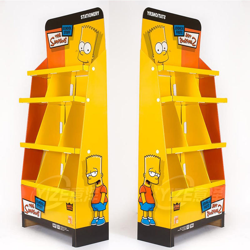 Custom Print POP Products Shop Stand En Carton Display Recycling Shelves Candy Retail Portable POS Cardboard Floor Standee Rack