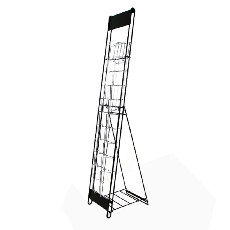 Wire News Paper Display Rack Magazine Display Fixtures Clothing Storage Rack