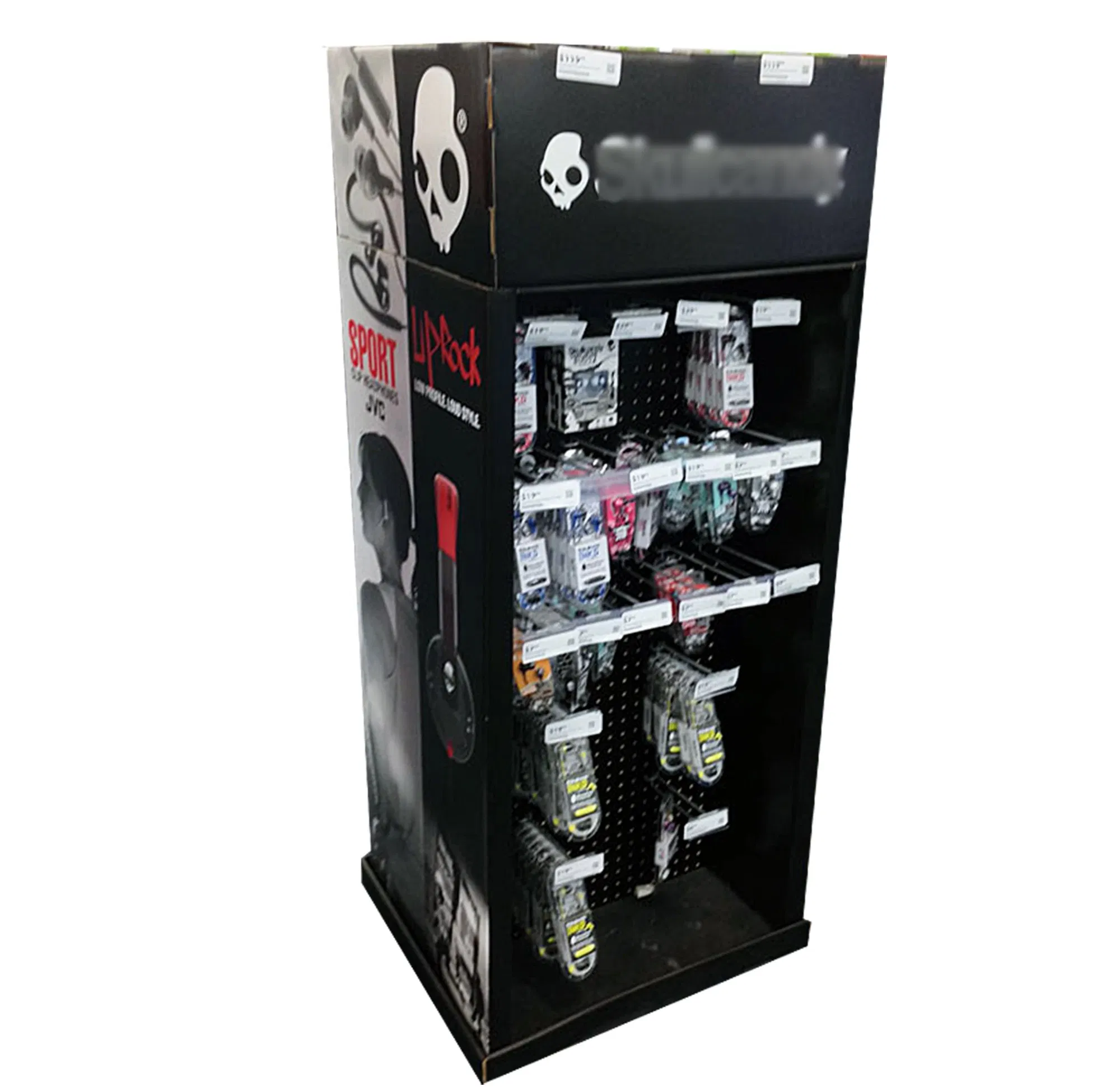 POS Cell Phone Cardboard Corrugated Plastic Hook Wing Power Display Stand