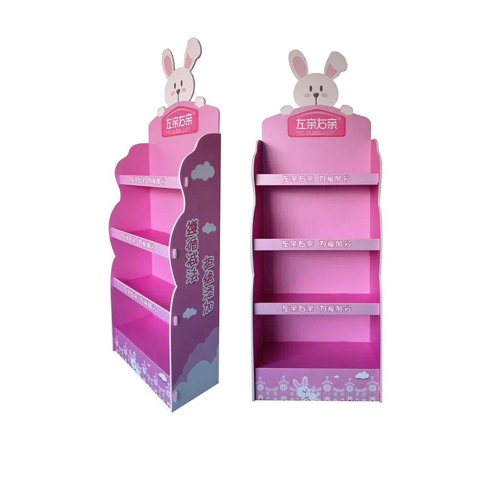 Retail Display Potato Chips Cardboard Floor Racks with Screen