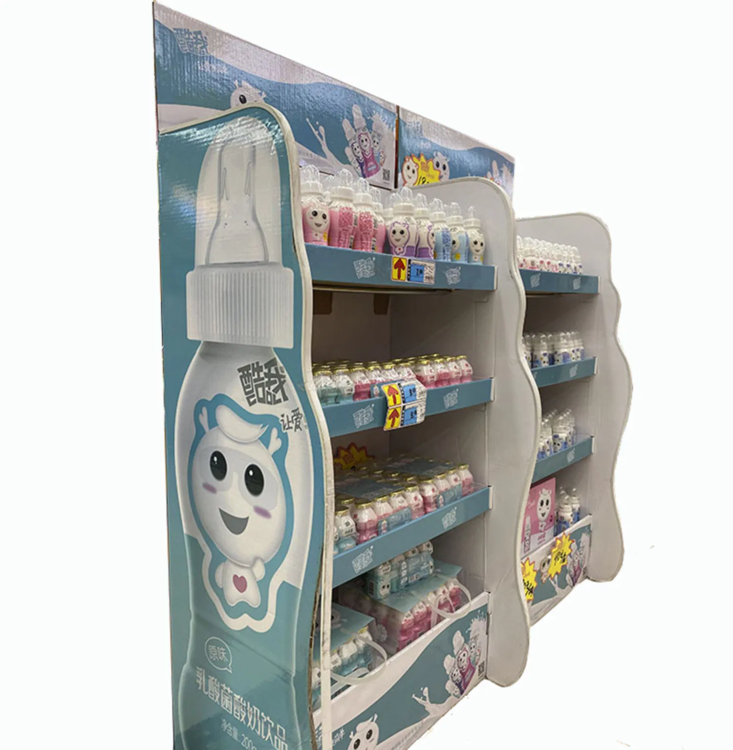 Irregular S Shaped Gravity Feed Display Stand Mineral Substance Water Bottle Display Stands Joyshaker