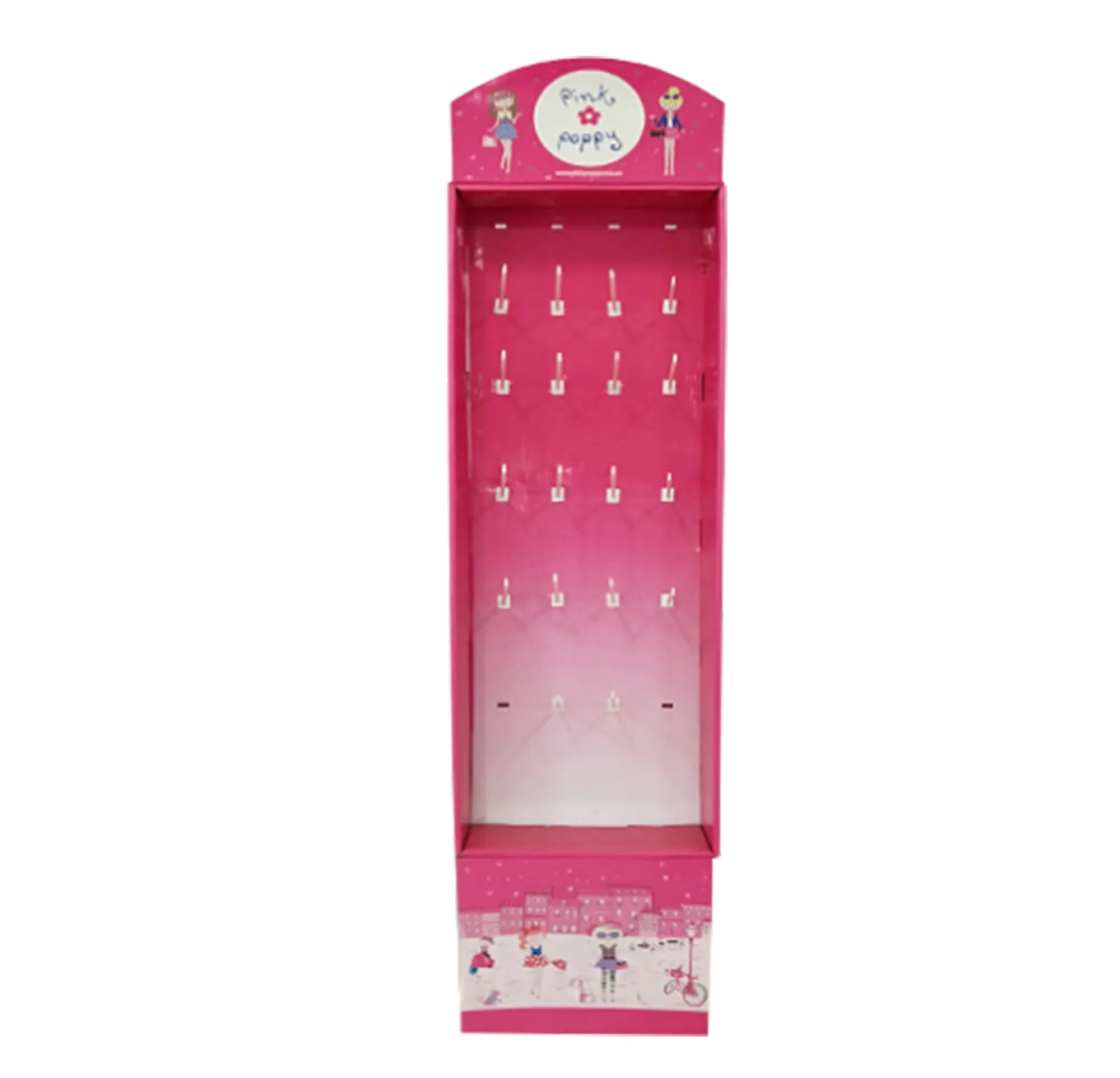 Floor Standing Paper Cardboard Hooks Display Rack for Socks