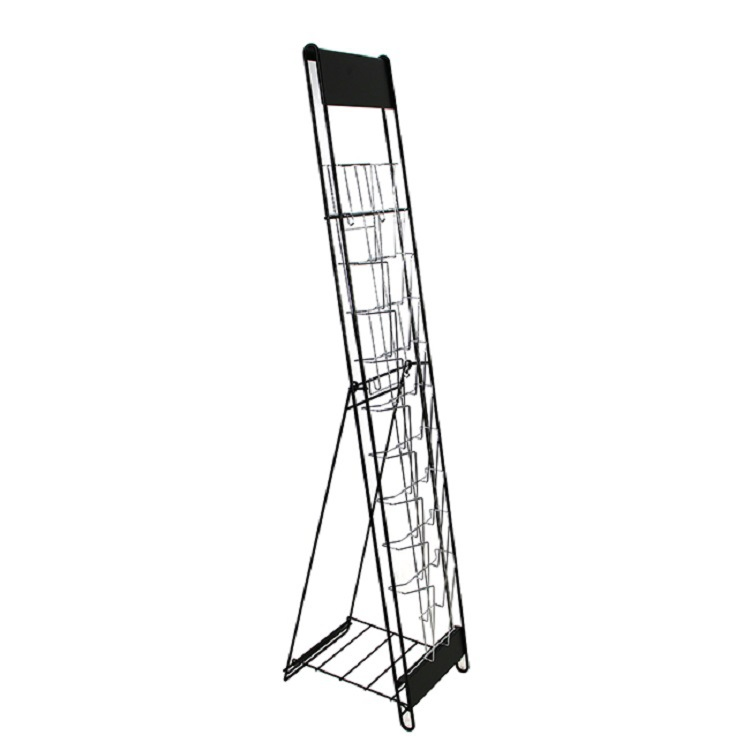 Wire News Paper Display Rack Magazine Display Fixtures Clothing Storage Rack