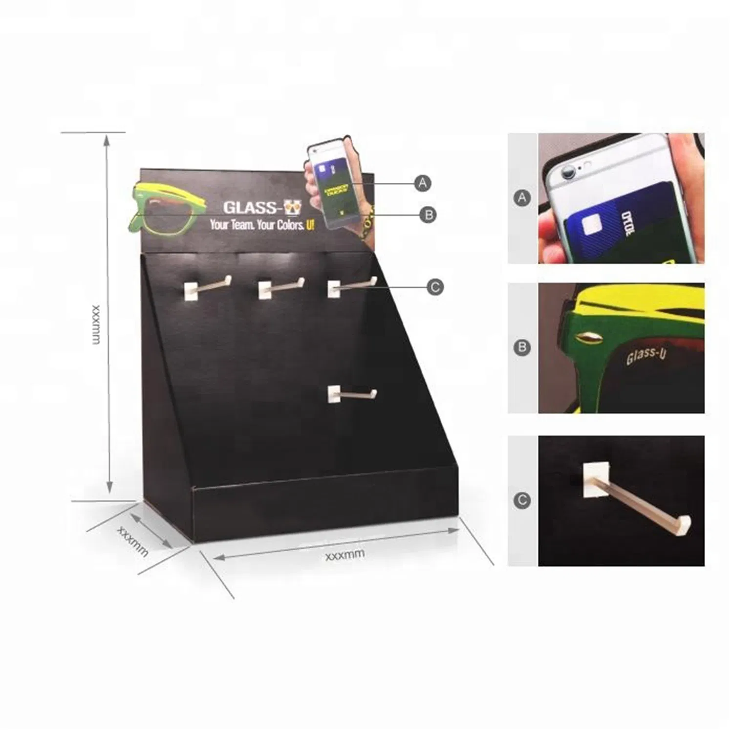Phone Screen Protector Retail Cardboard Hook Display Rack