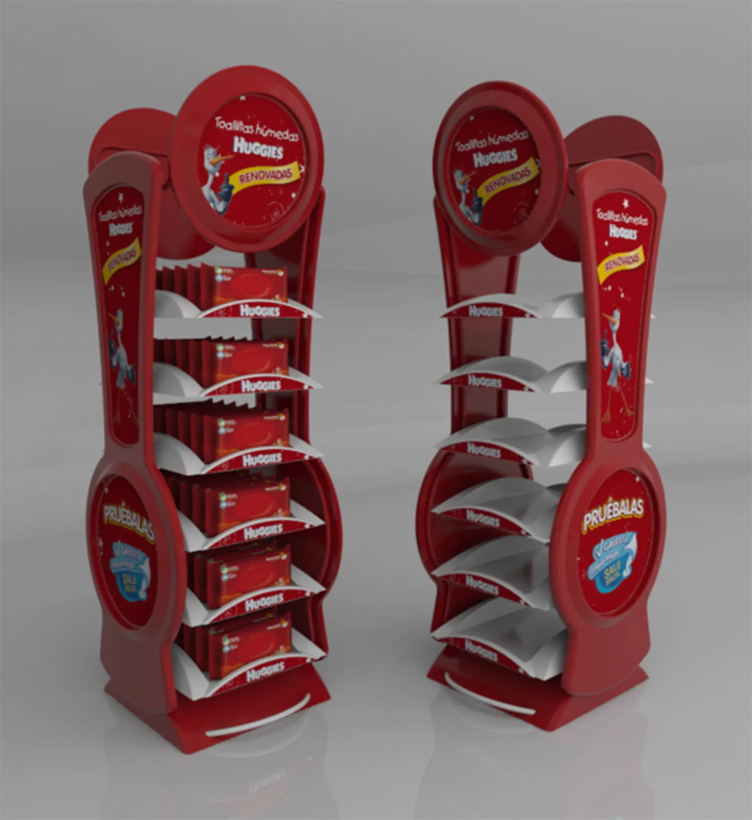 Supermarket Pop Merchandise 5 Shelves Metal Display Stand, Metal Display Racks