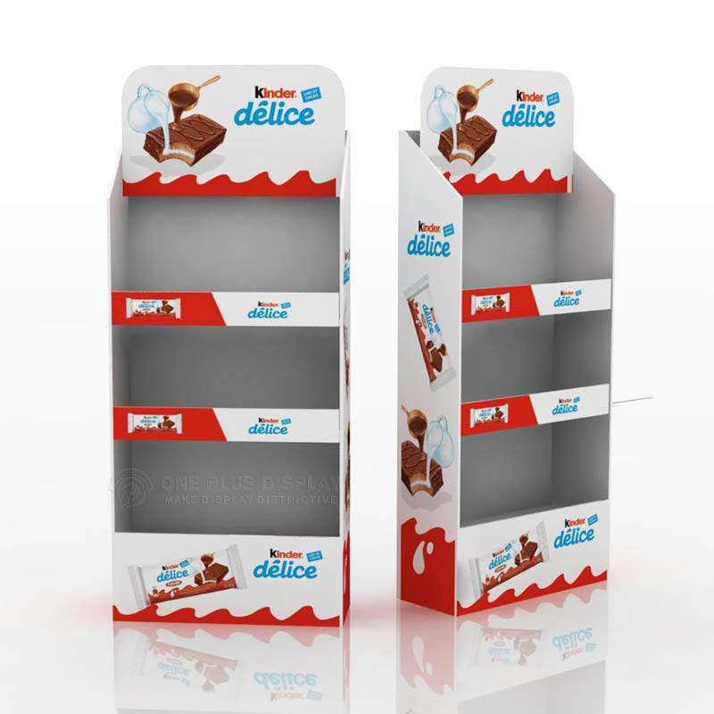 AI-MICH Custom Corrugated Food Snack Paper Stand Floor Retail Cardboard Bread Display Rack