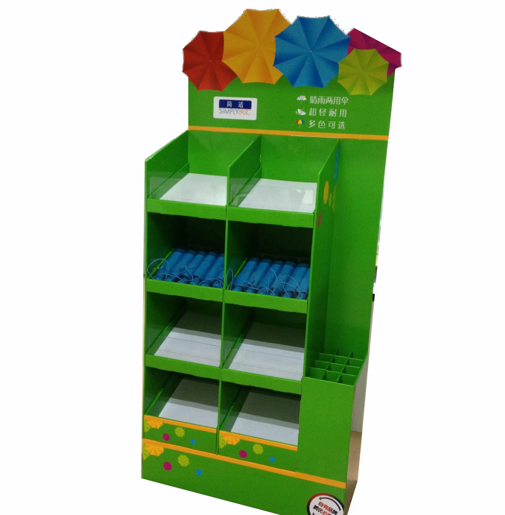 High Quality Cardboard 3 Tiers Pocket Display Rack for Baby Diapers