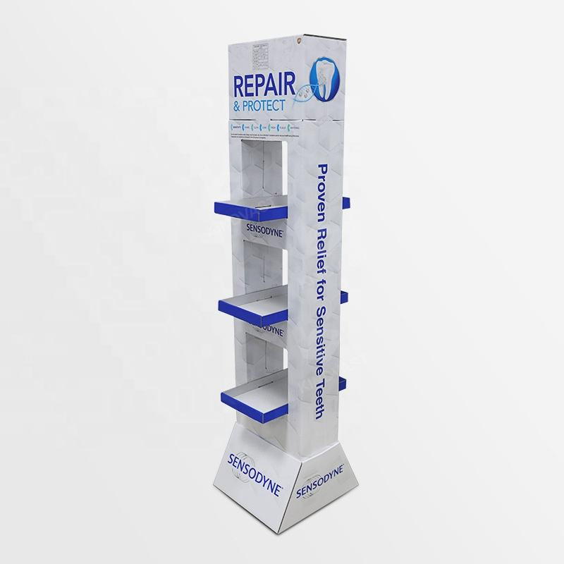 Dental Store Oral Care Products Corrugated Cardboard Display Rack