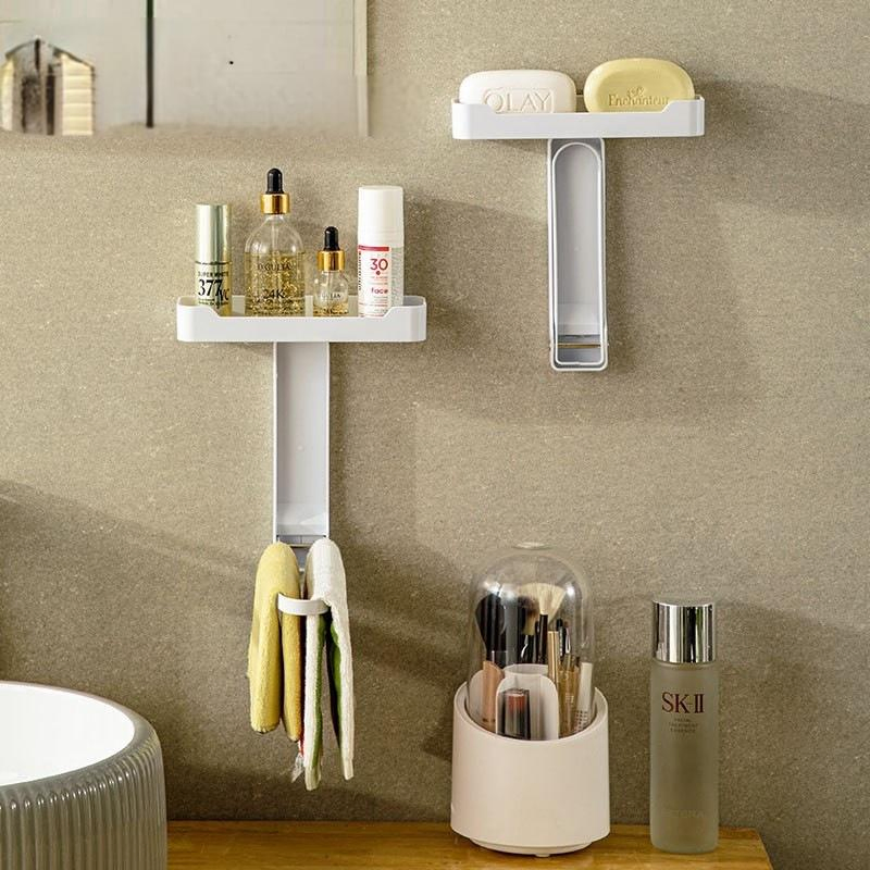 Factory Wall Mounted Storage Rack Draining Rack Foldable with Hooks