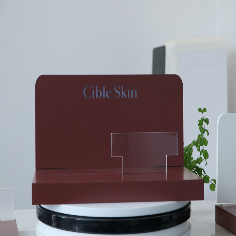 Retail Shop Cosmetic Clear Acrylic New Style Fashion Stand Banner Display Racks