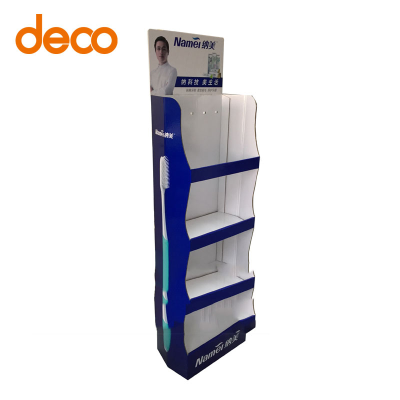 New Design Cardboard Floor Stand Displays/ Display Rack for Product with Bag Package