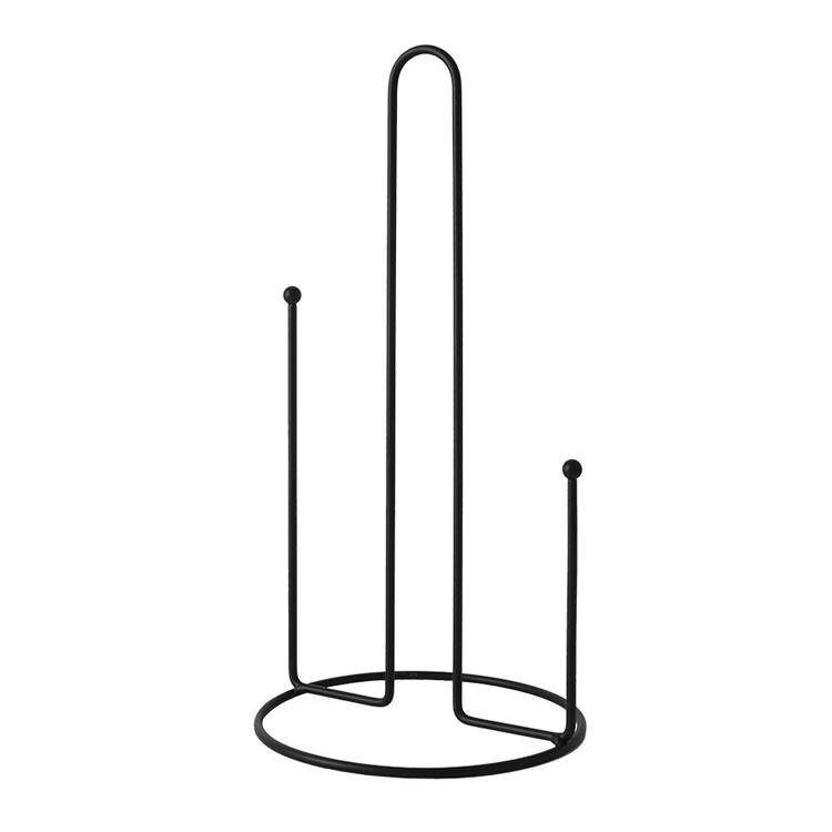 Black Decorative Stainless Steel Countertop Paper Towel Holder for Kitchen