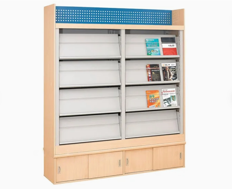 Library Reading Rooms Furniture Manufacturer Cardboard Magazine Rack Newspaper Counter Display Rack