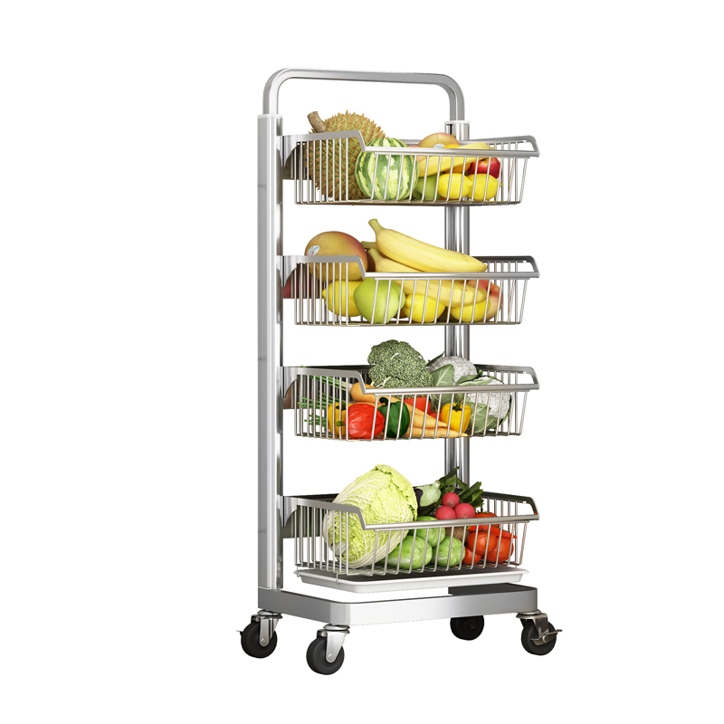 Multi-Tiered Selectable Trolley Kitchen Organization Cart Storage Shelving Rack for Home