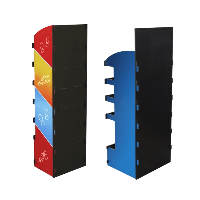 Luxury Black Floor Stand Store Shelves Hot Sale OEM Supermarket Custom POS Cardboard Retail Display Rack