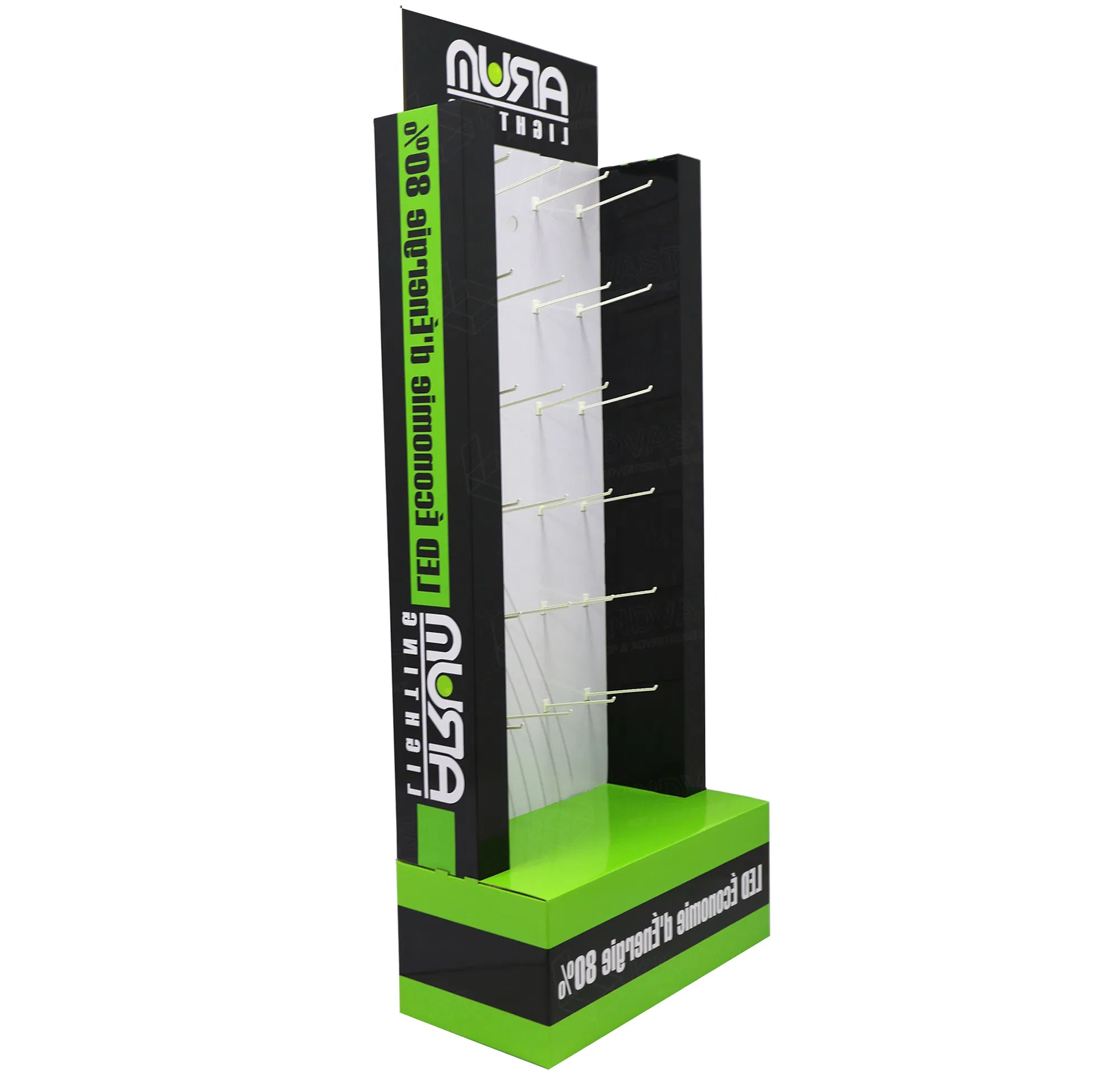 Clothes Stock Promotion Cardboard Paper Hanging Display Rack with Hooks