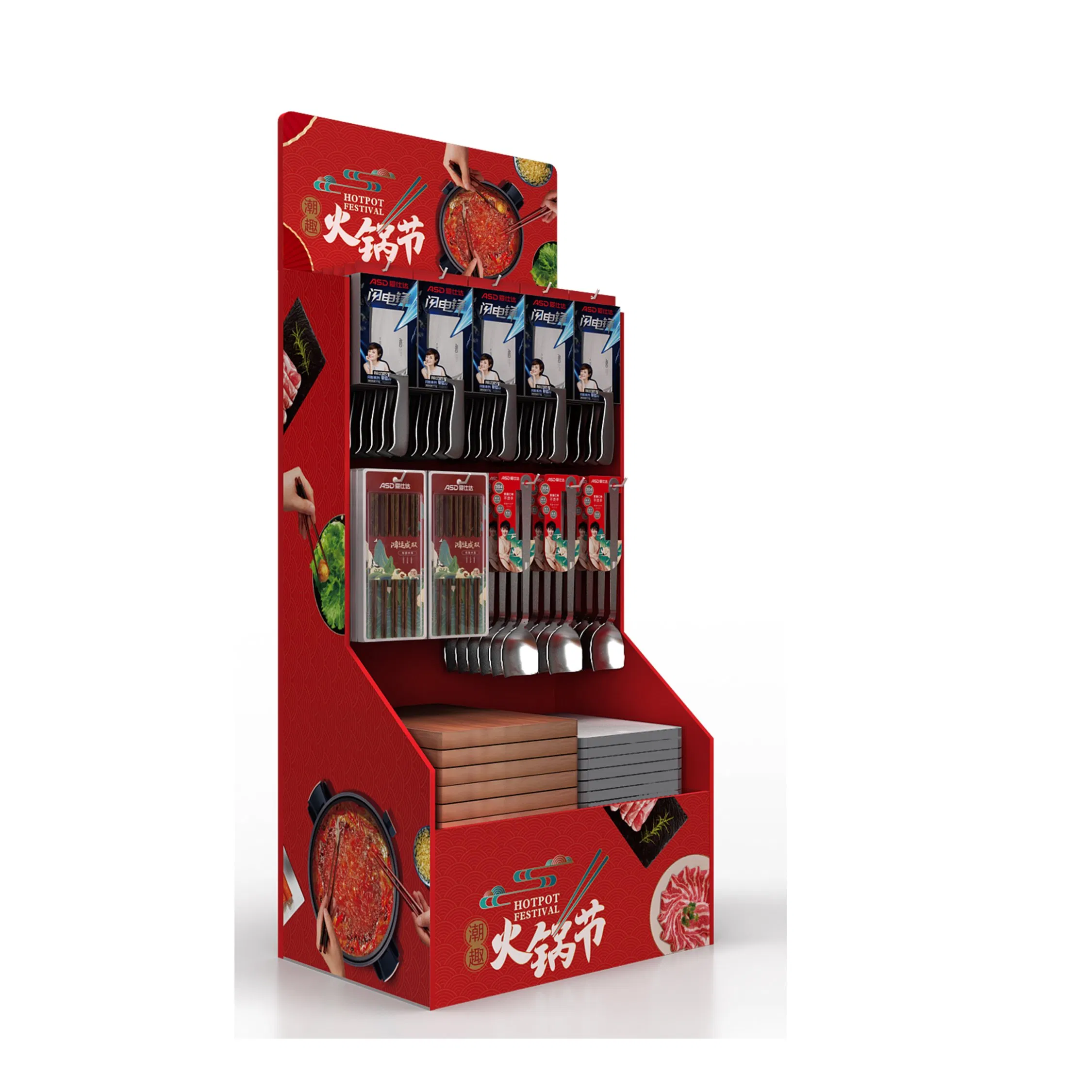 Durable Cardboard Display Rack for Supermarkets and Retail Stores