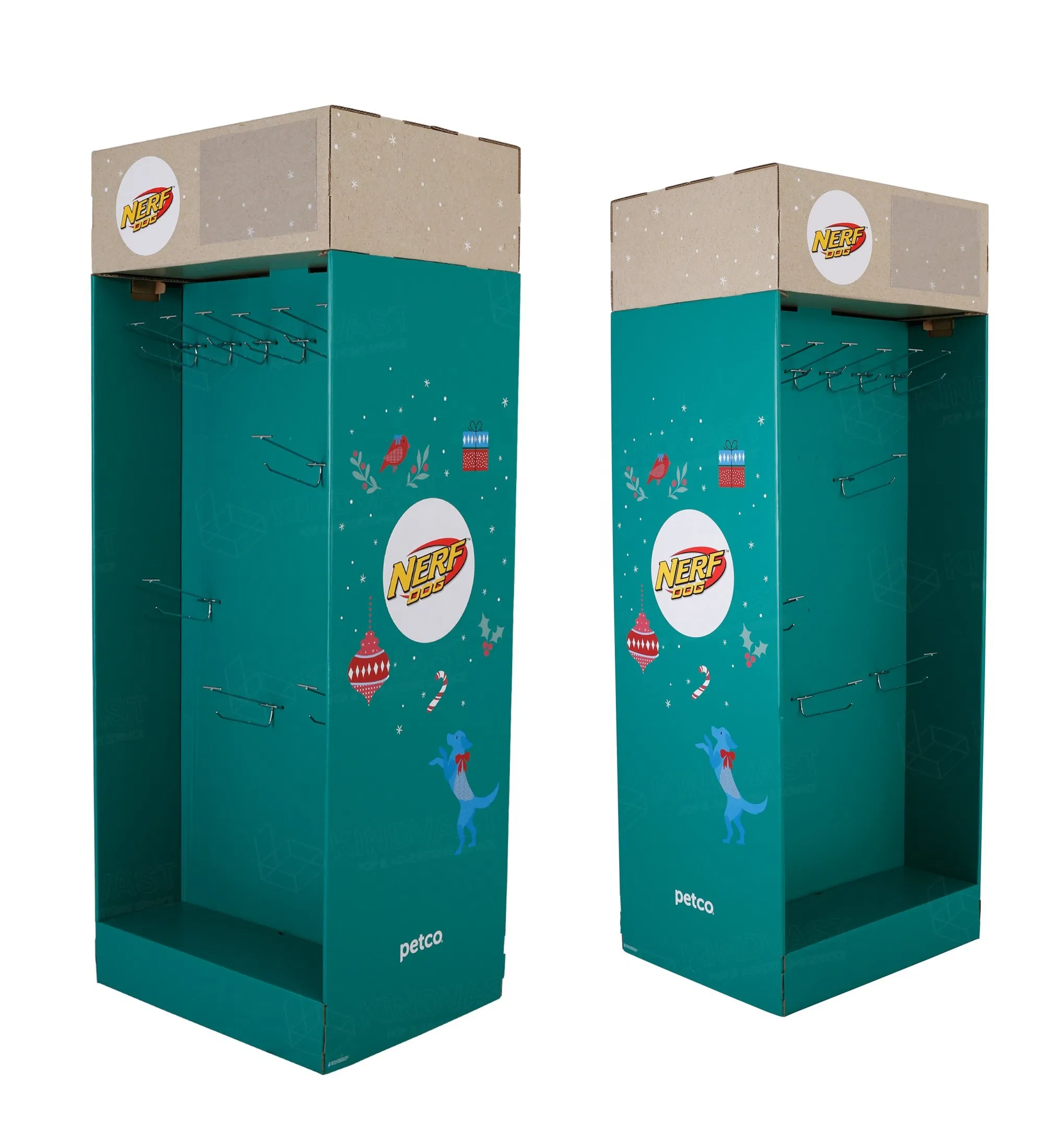 Corrugated Paper Dog's Food Power Wing Sidekick Display with Metal Hooks