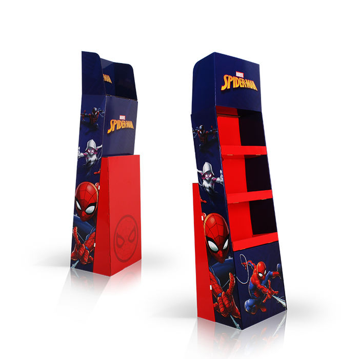 Custom Print POP Products Shop Stand En Carton Display Recycling Shelves Candy Retail Portable POS Cardboard Floor Standee Rack