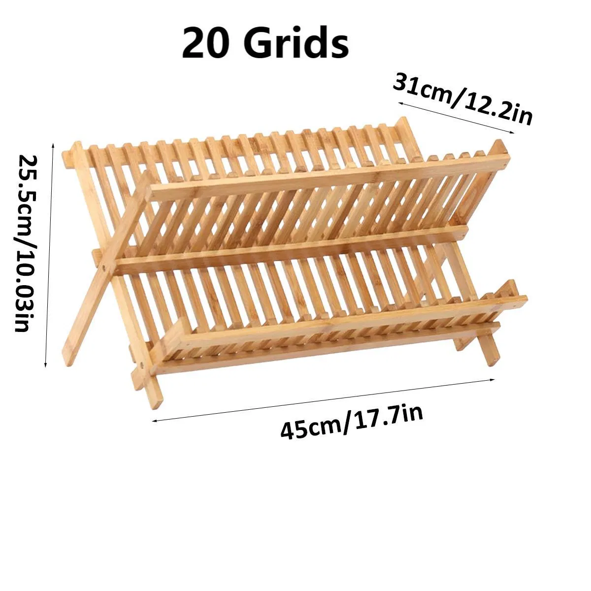 Household Items Household Goods Bamboo Kitchen Ware Kitchenware Dishes Drying Rack Storage Rack Folding Stands Multi-Functional Organizer Rack
