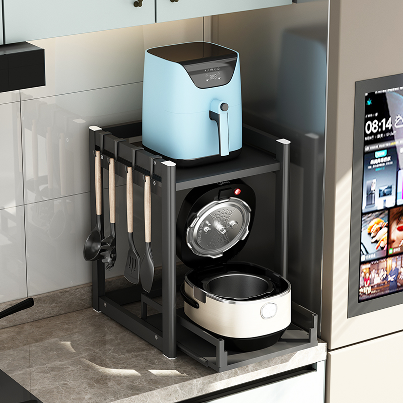 Versatile 2-Tier Kitchen Microwave Oven Stand Organizer Appliance Storage Rack for Appliances and Utensils