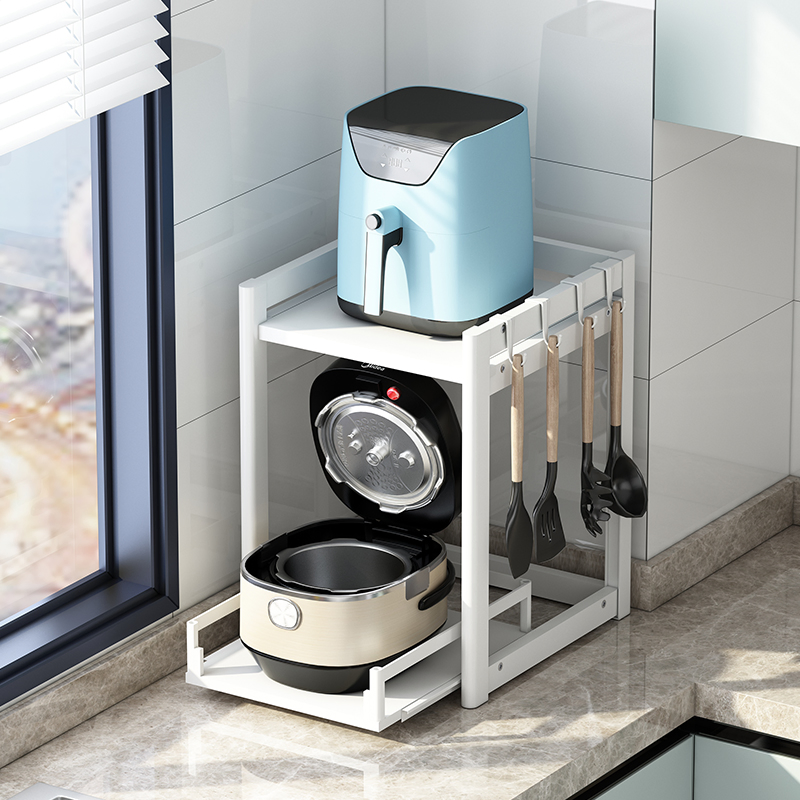 Versatile 2-Tier Kitchen Microwave Oven Stand Organizer Appliance Storage Rack for Appliances and Utensils