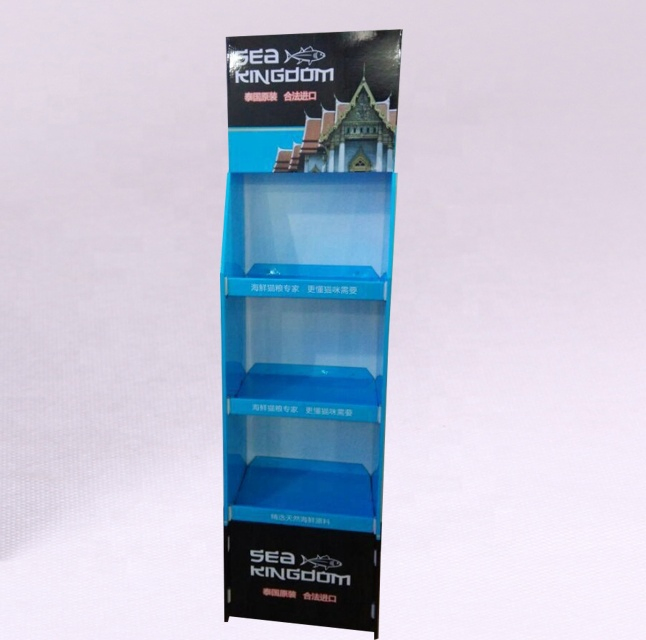 POS Cardboard Retail Display Stand OEM High Quality Pet Food Display Rack Factory Price Lokshun